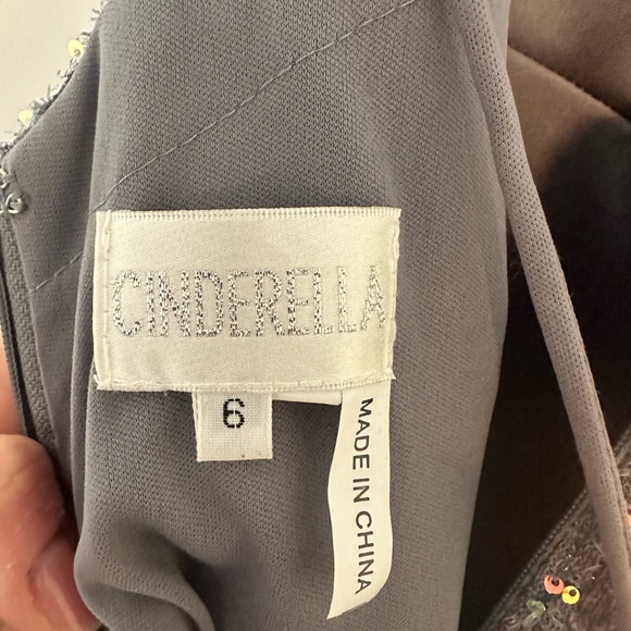 Cinderella Slate Iridescent Formal Gown - Picture 7 of 7